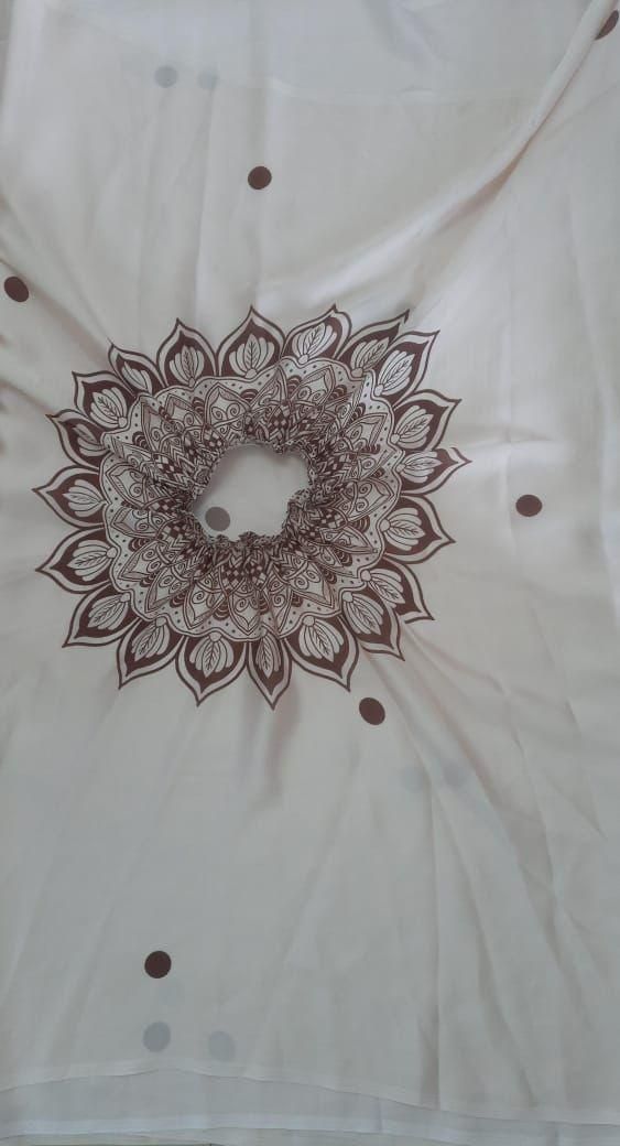 Satin Silk Printed Kaftan Saree